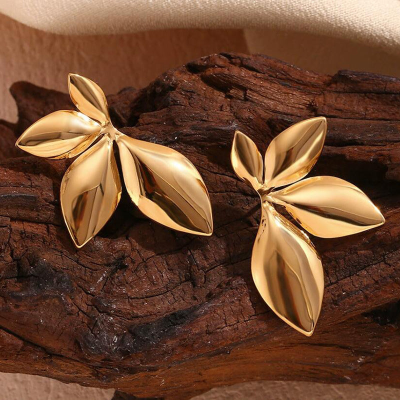 Sculpted Leaf Statement Earrings