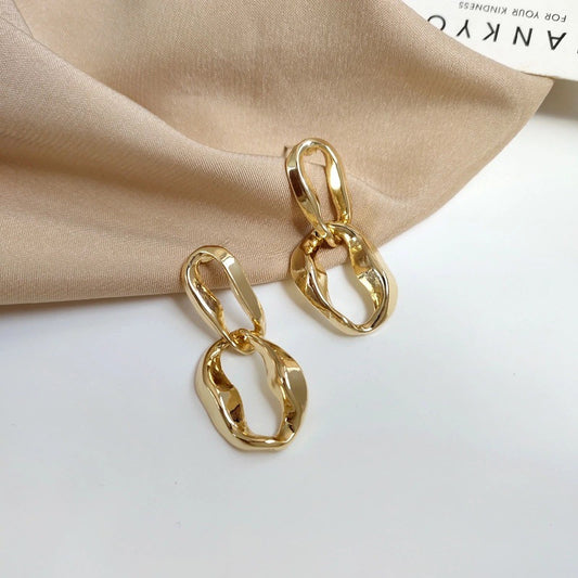 Molten Chain Drop Earrings