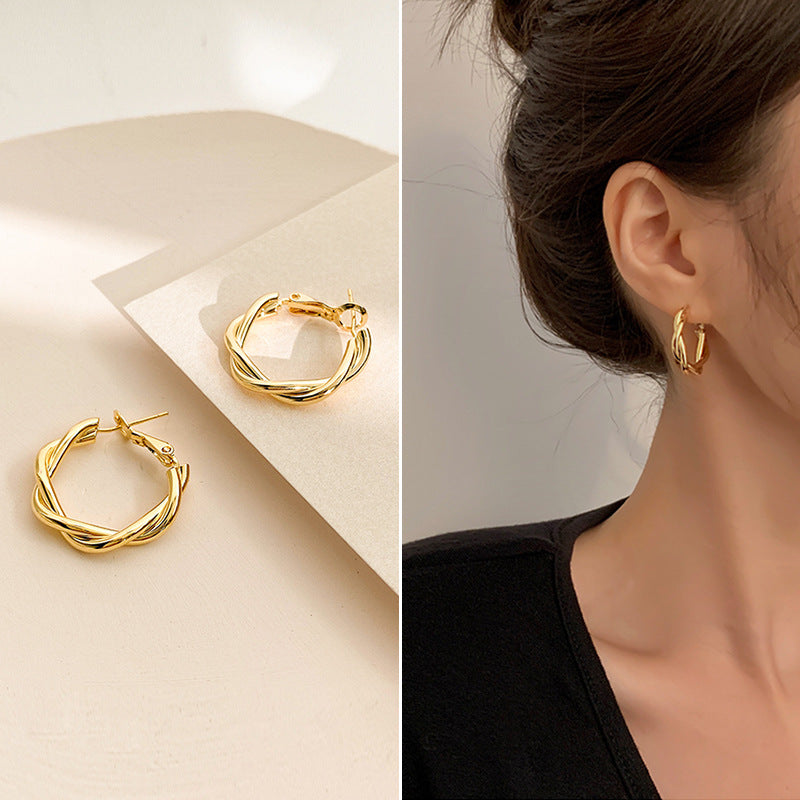 Braided Sculptural Hoop Earrings