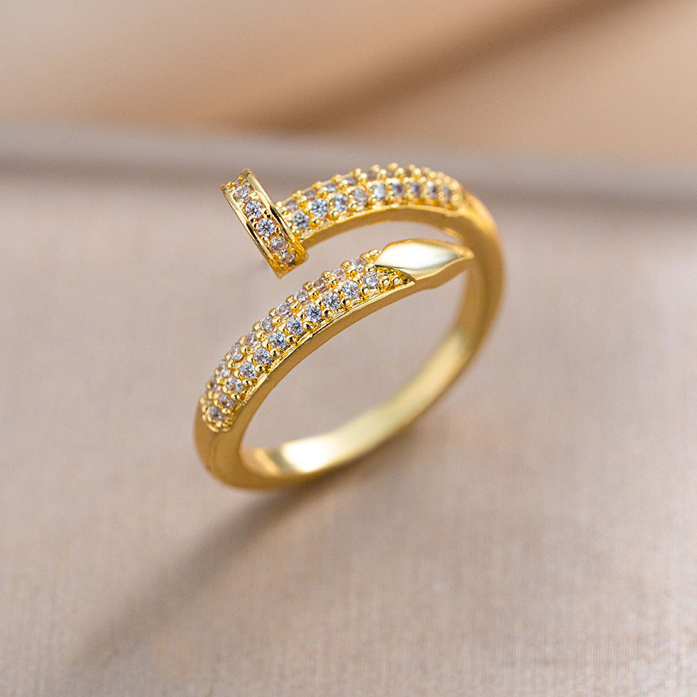 Golden Nail Ring