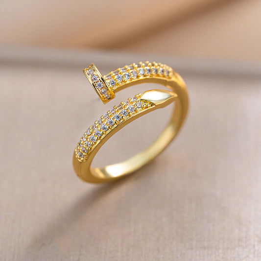 Golden Nail Ring