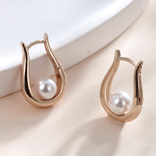 Sculptural Pearl Teardrop Earrings