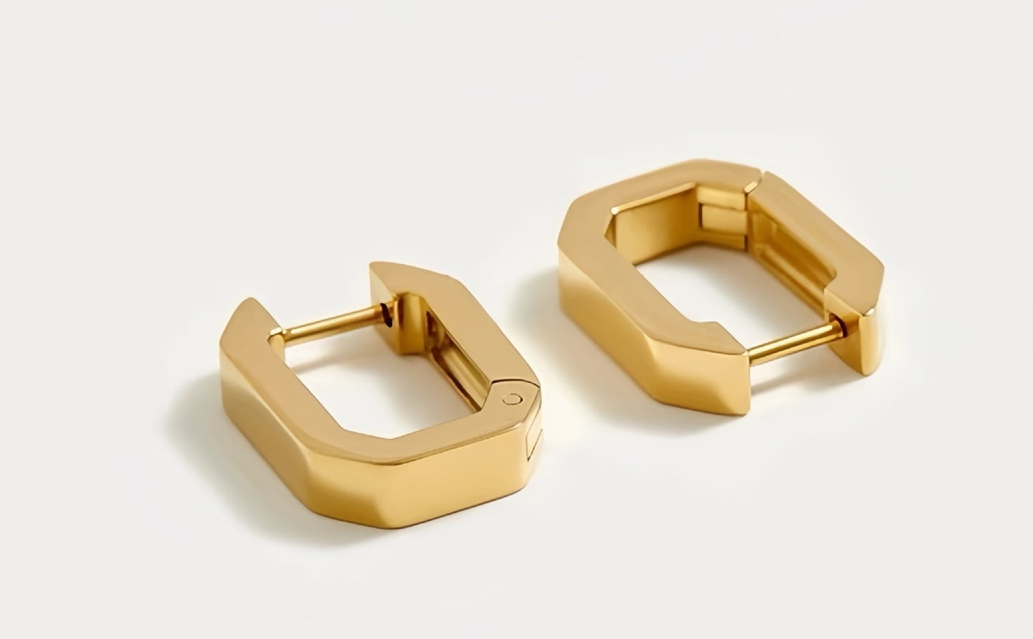 Angular Octagon Hoop Earrings