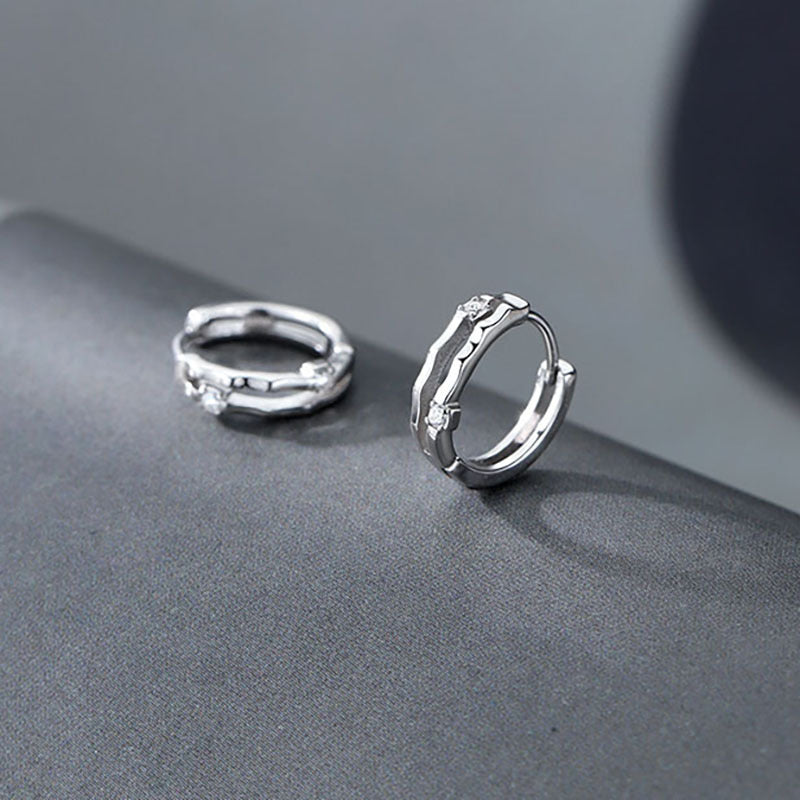 Minimal Zircon Huggie Earrings
