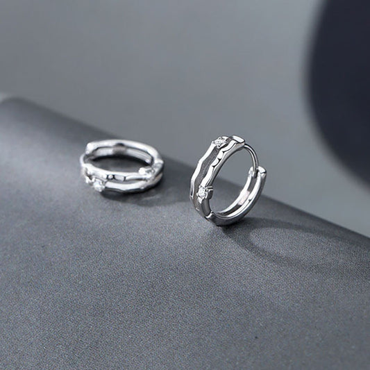 Minimal Zircon Huggie Earrings