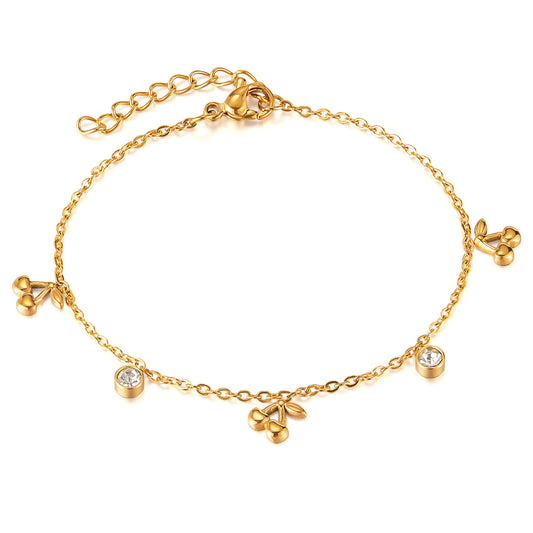 Golden Cherry Kiss Bracelet
