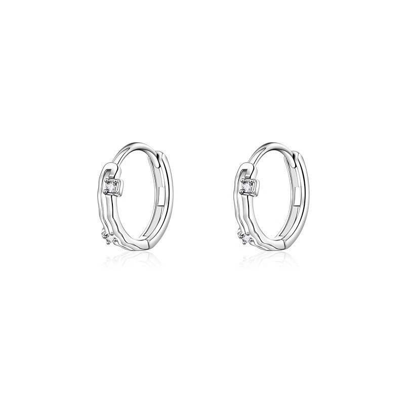 Minimal Zircon Huggie Earrings
