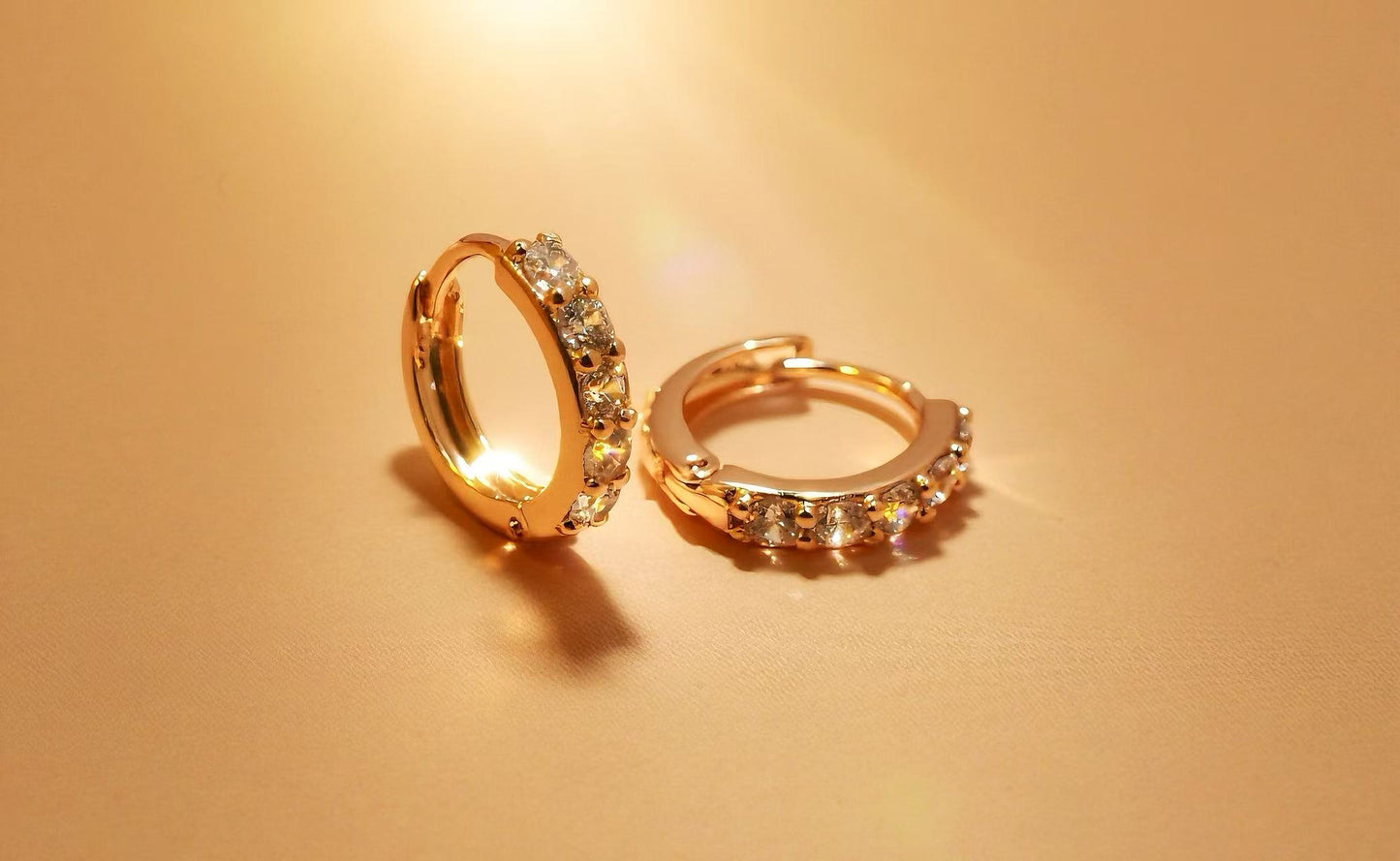 Classic Pavé Huggie Earrings