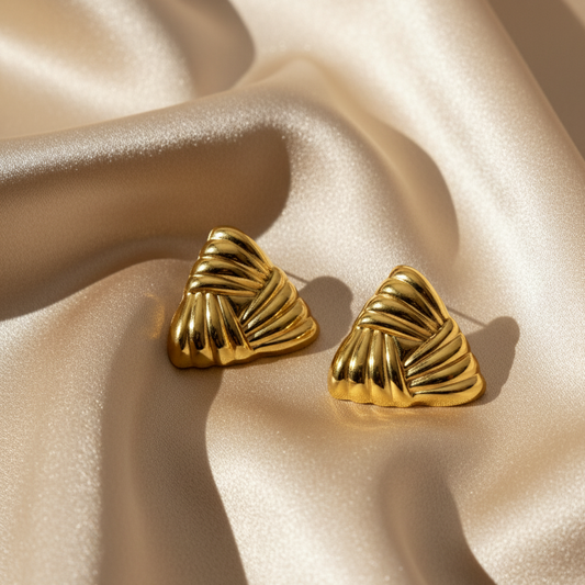 Textured Triangle Statement Earrings