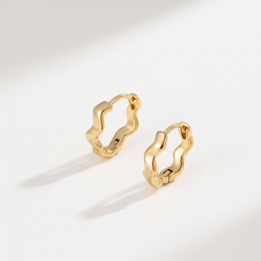 Goden Wave Hoop Earrings
