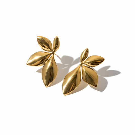 Sculpted Leaf Statement Earrings