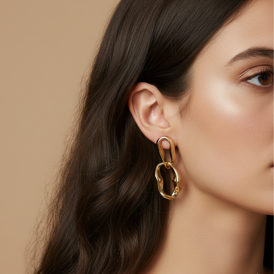 Molten Chain Drop Earrings