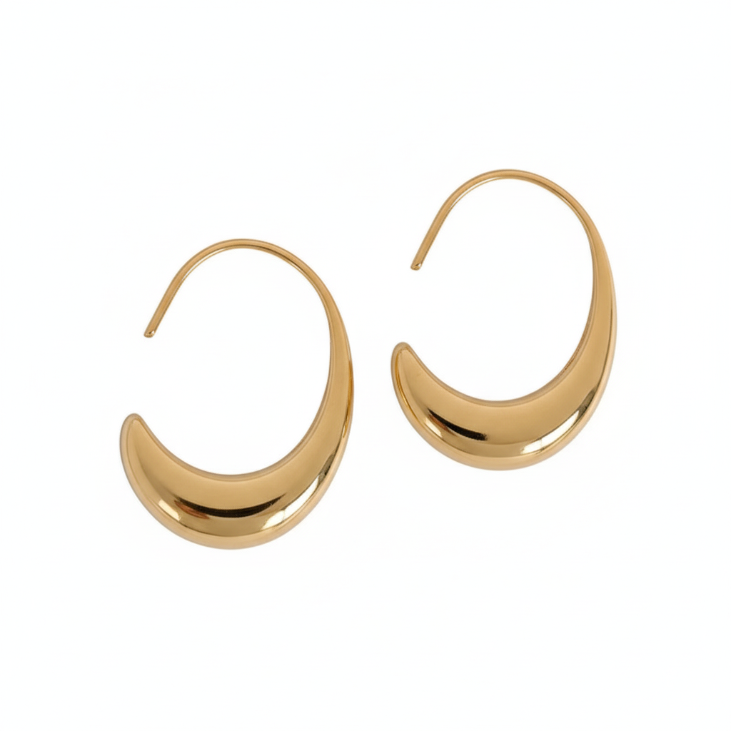 Sculptural Crescent Hoop Earrings
