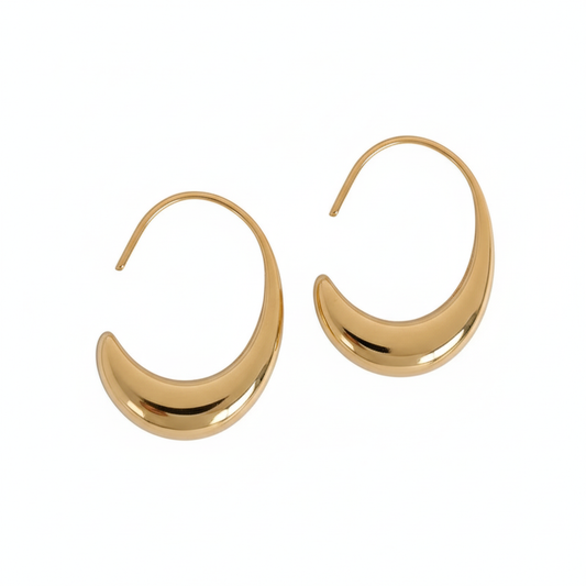 Sculptural Crescent Hoop Earrings