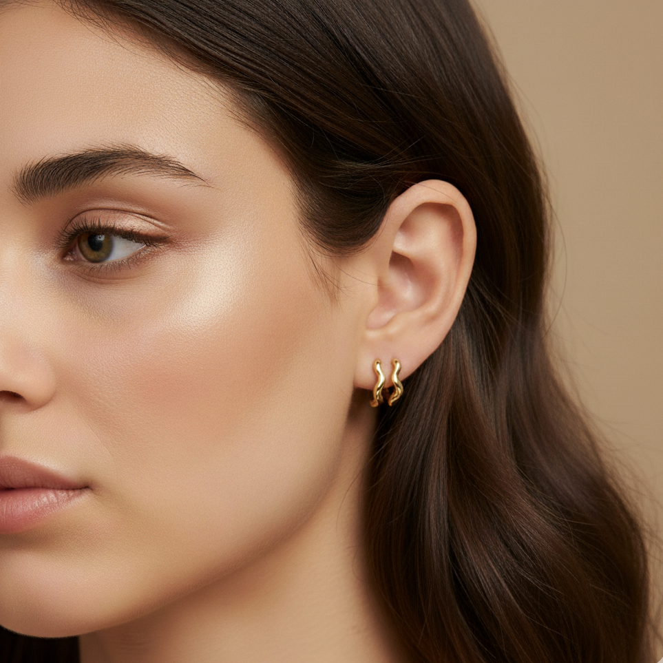 Goden Wave Hoop Earrings